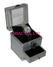 Pengangkutan Mudah Aluminium Watch Case Box Warna Silver Untuk Melindungi Jam Tangan